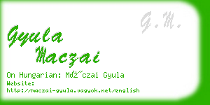 gyula maczai business card